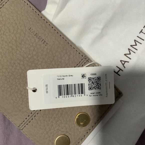 NWT Hammitt 110 North Leather Wallet Gray/Brushed Gold. Gorgeous - Picture 5 of 5